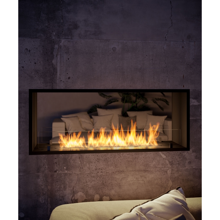 InFire - Vstavaný BIO krb 48,5x123,5 cm 6kW čierna