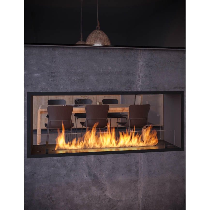 InFire - Vstavaný BIO krb 48,5x123,5 cm 6kW čierna