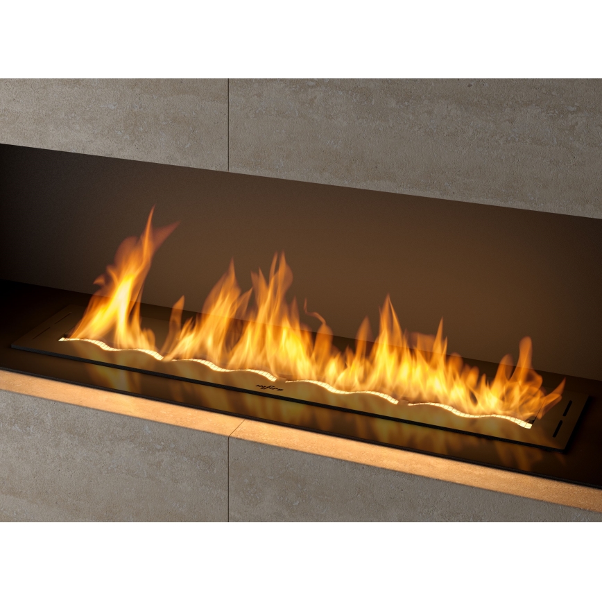 InFire - Vstavaný BIO krb 7,5x100 cm 6kW čierna