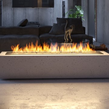 InFire - Vstavaný BIO krb 7,5x120 cm 7kW čierna