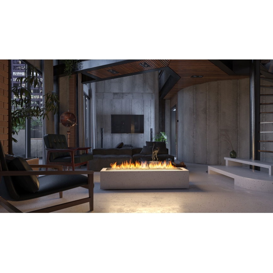 InFire - Vstavaný BIO krb 7,5x120 cm 7kW čierna