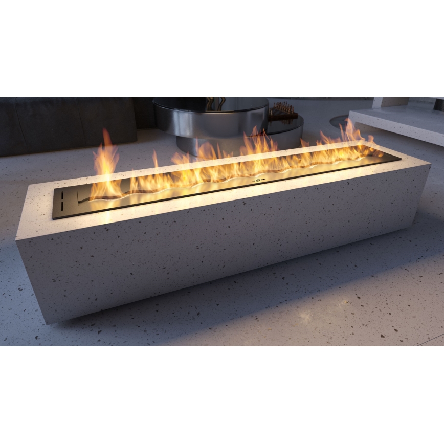 InFire - Vstavaný BIO krb 7,5x120 cm 7kW čierna