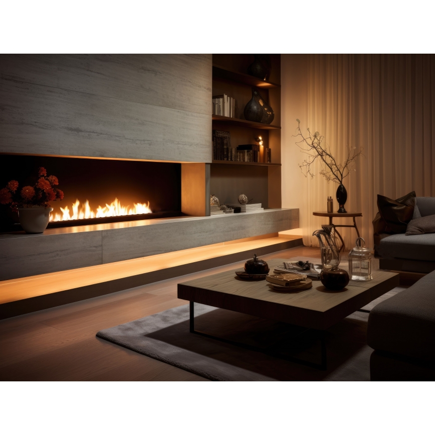 InFire - Vstavaný BIO krb 7,5x120 cm 7kW čierna