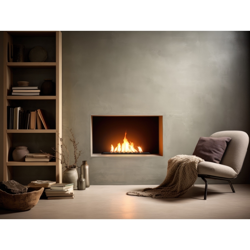 InFire - Vstavaný BIO krb 7,5x50 cm 3,5kW čierna