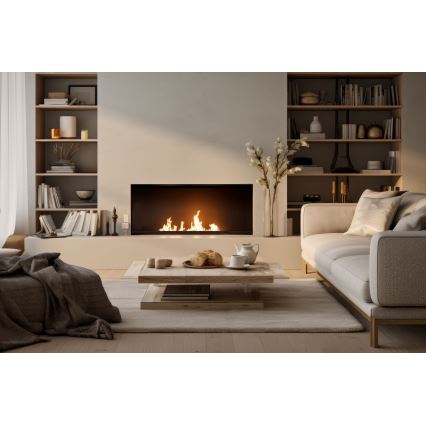 InFire - Vstavaný BIO krb 7,5x60 cm 3,5kW čierna