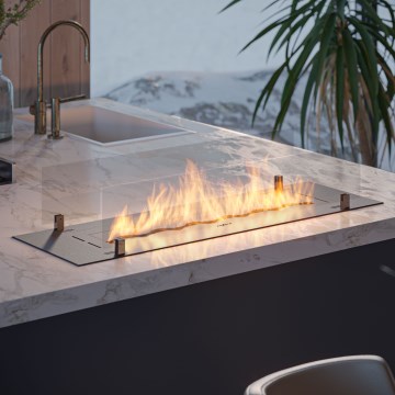 InFire - Vstavaný BIO krb 8,5x100 cm 6kW čierna