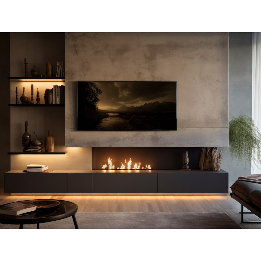 InFire - Vstavaný BIO krb 8,5x100 cm 6kW čierna