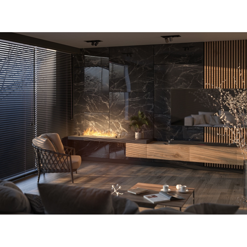 InFire - Vstavaný BIO krb 8,5x120 cm 6kW čierna