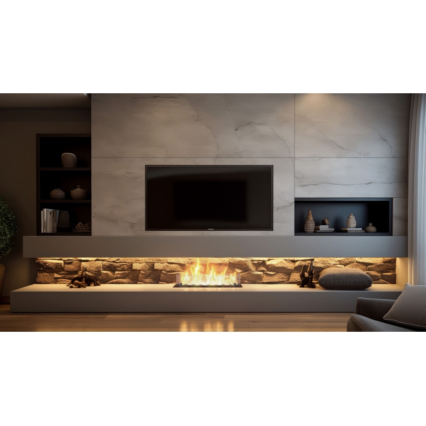 InFire - Vstavaný BIO krb 8,5x60 cm 3,5kW čierna