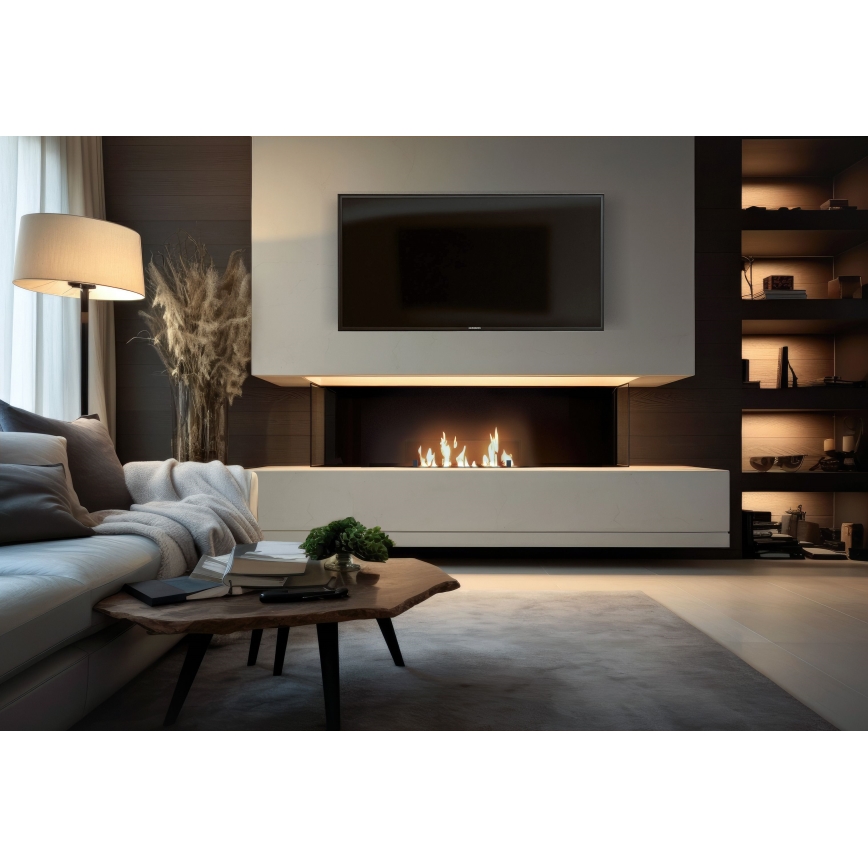 InFire - Vstavaný BIO krb 8,5x80 cm 3,5kW čierna