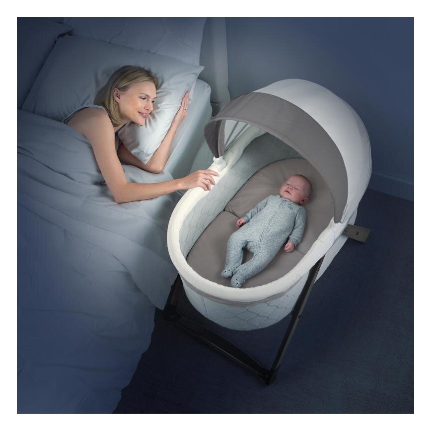 Ingenuity - Detská hojdacia postieľka CARRINGTON šedá/hnedá