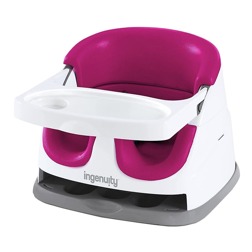 Ingenuity - Podsedák na jedálenskú stoličku 2v1 BABY BASE ružová