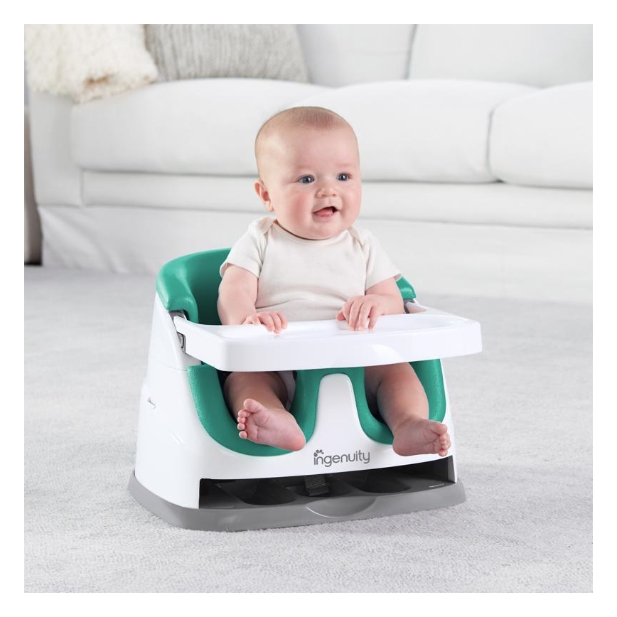 Ingenuity - Podsedák na jedálenskú stoličku 2v1 BABY BASE tyrkysová