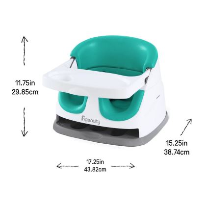 Ingenuity - Podsedák na jedálenskú stoličku 2v1 BABY BASE tyrkysová