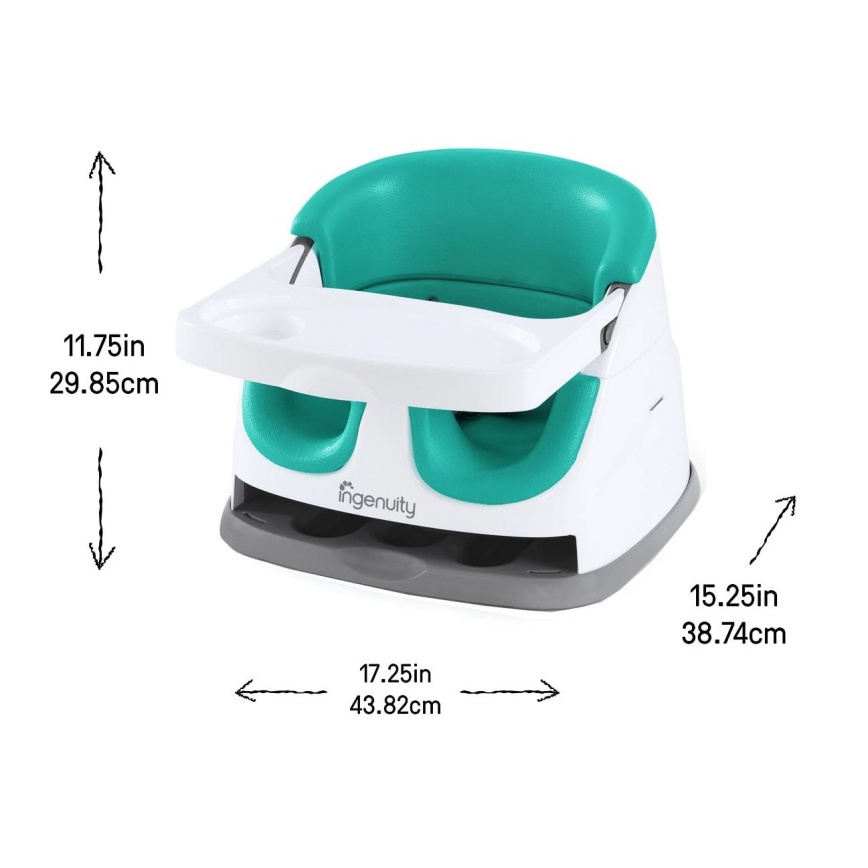 Ingenuity - Podsedák na jedálenskú stoličku 2v1 BABY BASE tyrkysová