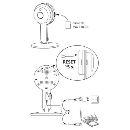 Inteligentná kamera COSMO LED/230V/Wi-Fi Tuya