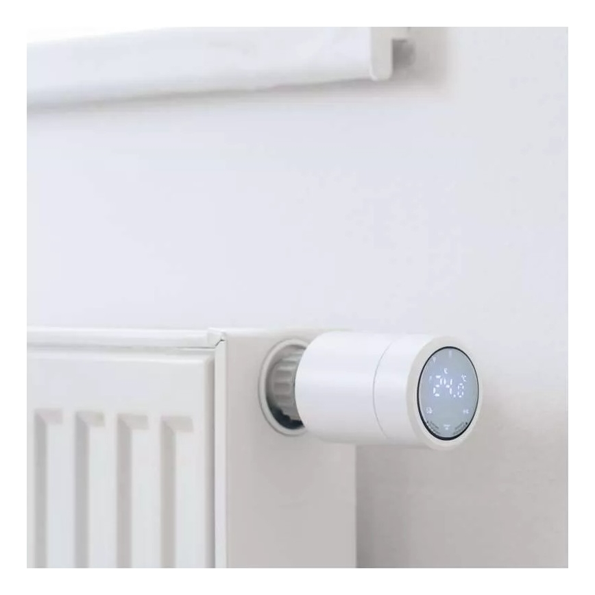 Inteligentná termostatická hlavica s LCD displejom GoSmart M30x1,5 2xAA/1,5V Tuya