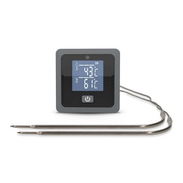 Inteligentný digitálny teplomer na mäso SmartLife s LCD displejom, rozsah 0–300 °C, napájanie 2× AAA