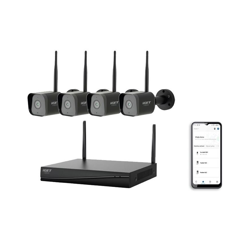 Inteligentný kamerový systém + 4x kamera so senzorom 2K+ 12V IP65 Wi-Fi
