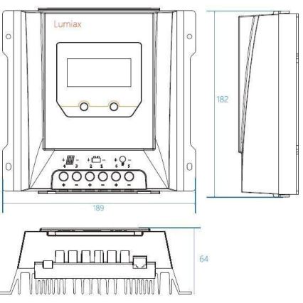 Inteligentný regulátor solárneho nabíjania MPPT 12-24V/20A IP32