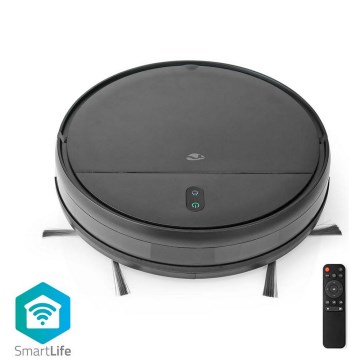 Inteligentný robotický vysávač s mopom 28W/2500 mAh Wi-Fi čierny + diaľkové ovládanie