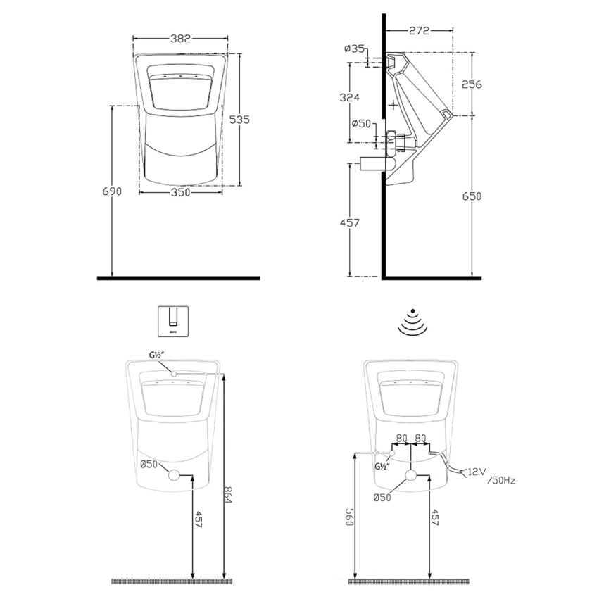 Isvea - pisoár PURITY biela
