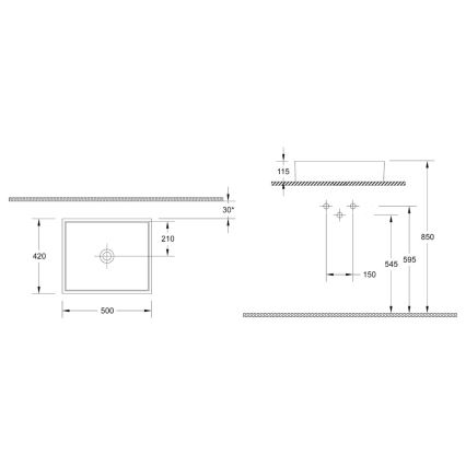 Isvea - Umývadlo na dosku PURITY 50x42 cm keramika/biela