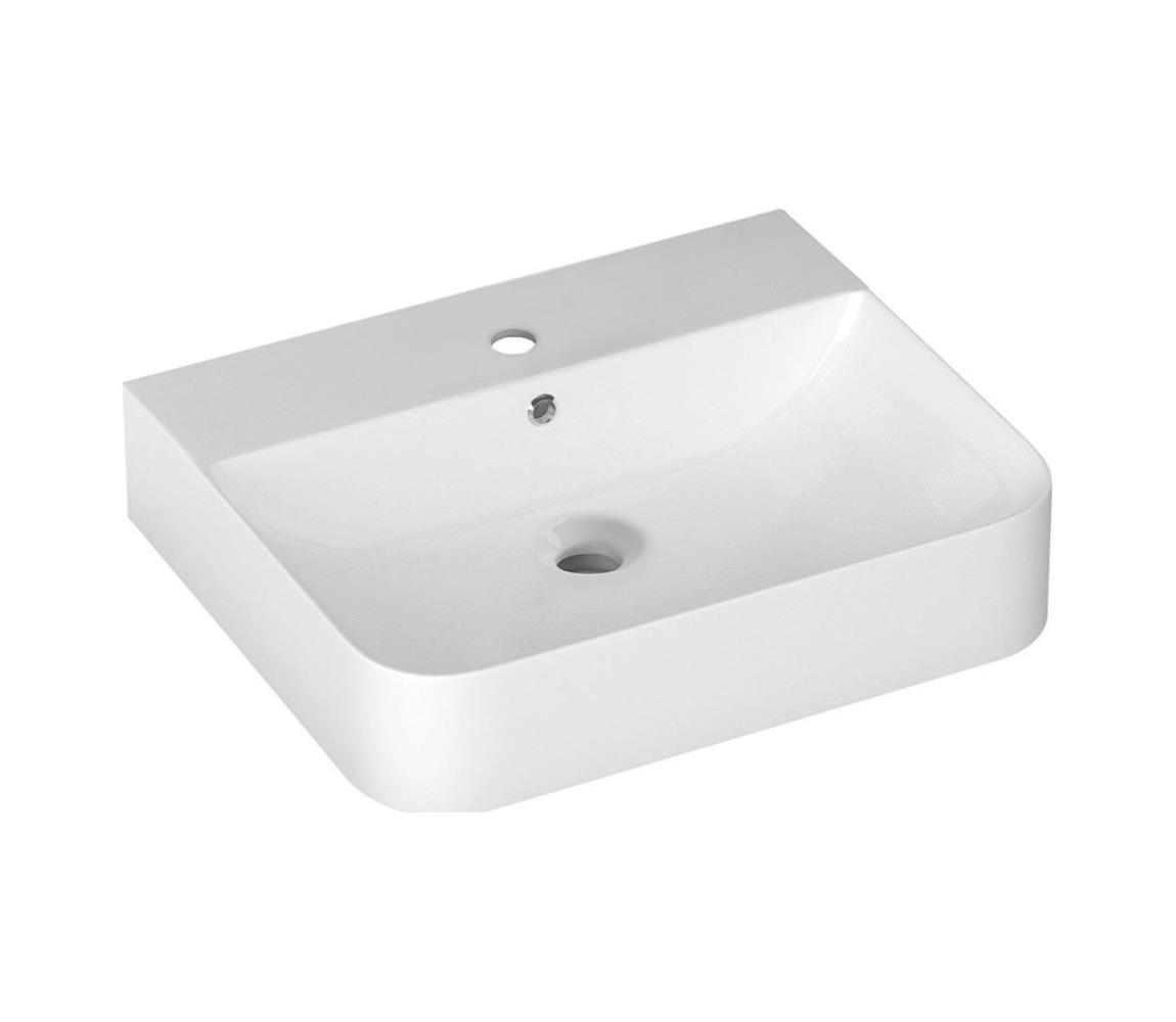 Isvea - Umývadlo na dosku/závesné SOTT AQUA 60,5x50 cm keramika/biela 10SQ51061