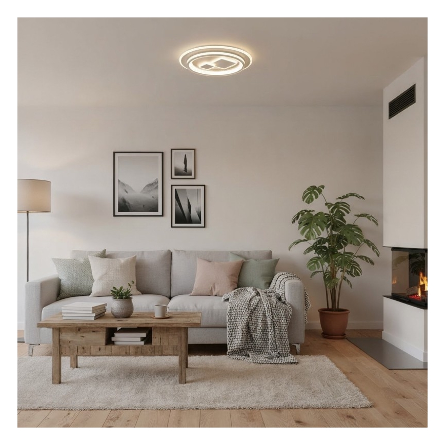 ITALUX - LED stmievateľné stropné svietidlo PARCO LED/55W/230V 3000-6500K pr. 50 cm biela + diaľkové ovládanie
