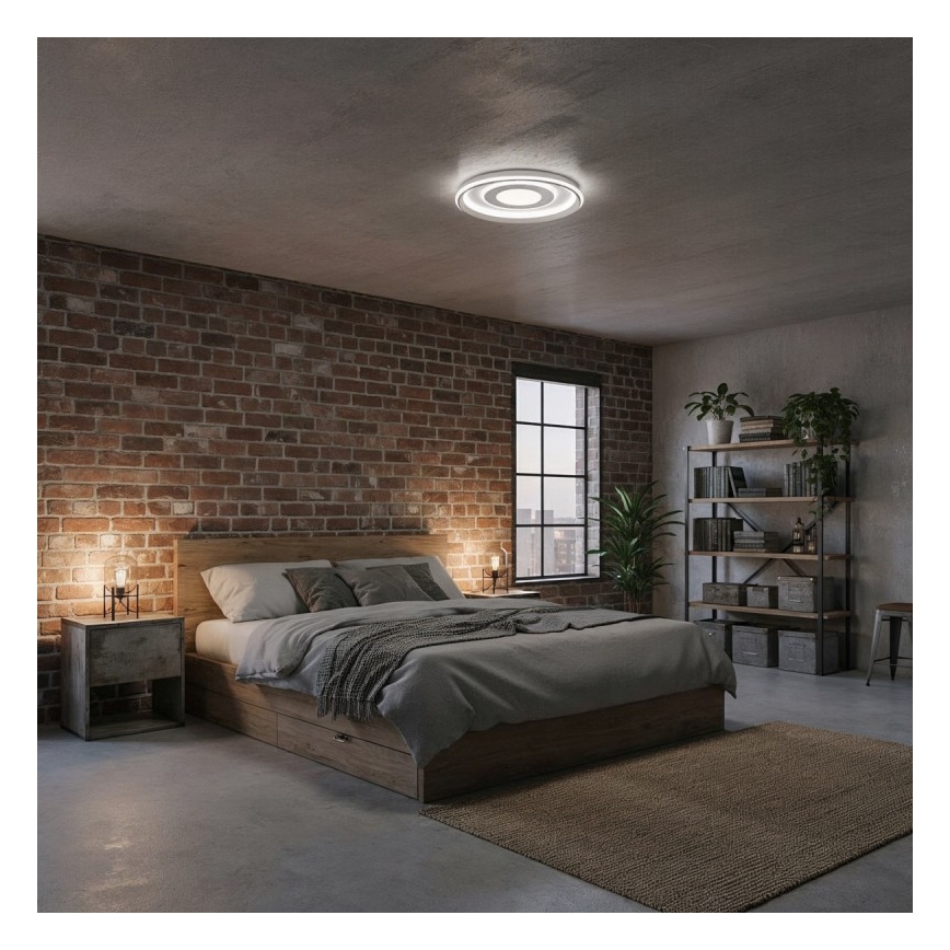 ITALUX - LED Stmievateľné stropné svietidlo SIMNI LED/55W/230V 3000-6500K pr. 50 cm biela + diaľkové ovládanie