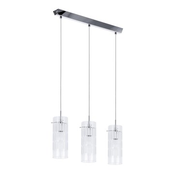 ITALUX - Luster na lanku MAX 3xE27/60W/230V lesklý chróm/číra