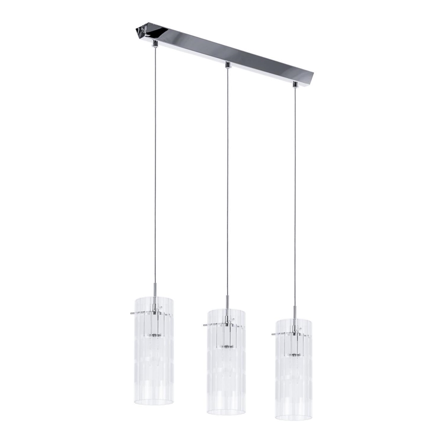ITALUX - Luster na lanku MAX 3xE27/60W/230V lesklý chróm/číra