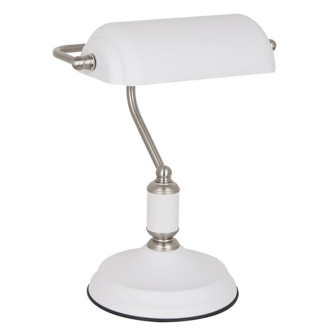 ITALUX MT-HN2088 WH+S.NICK - Stolná lampa Pablo 1xE27/40W/230V biela