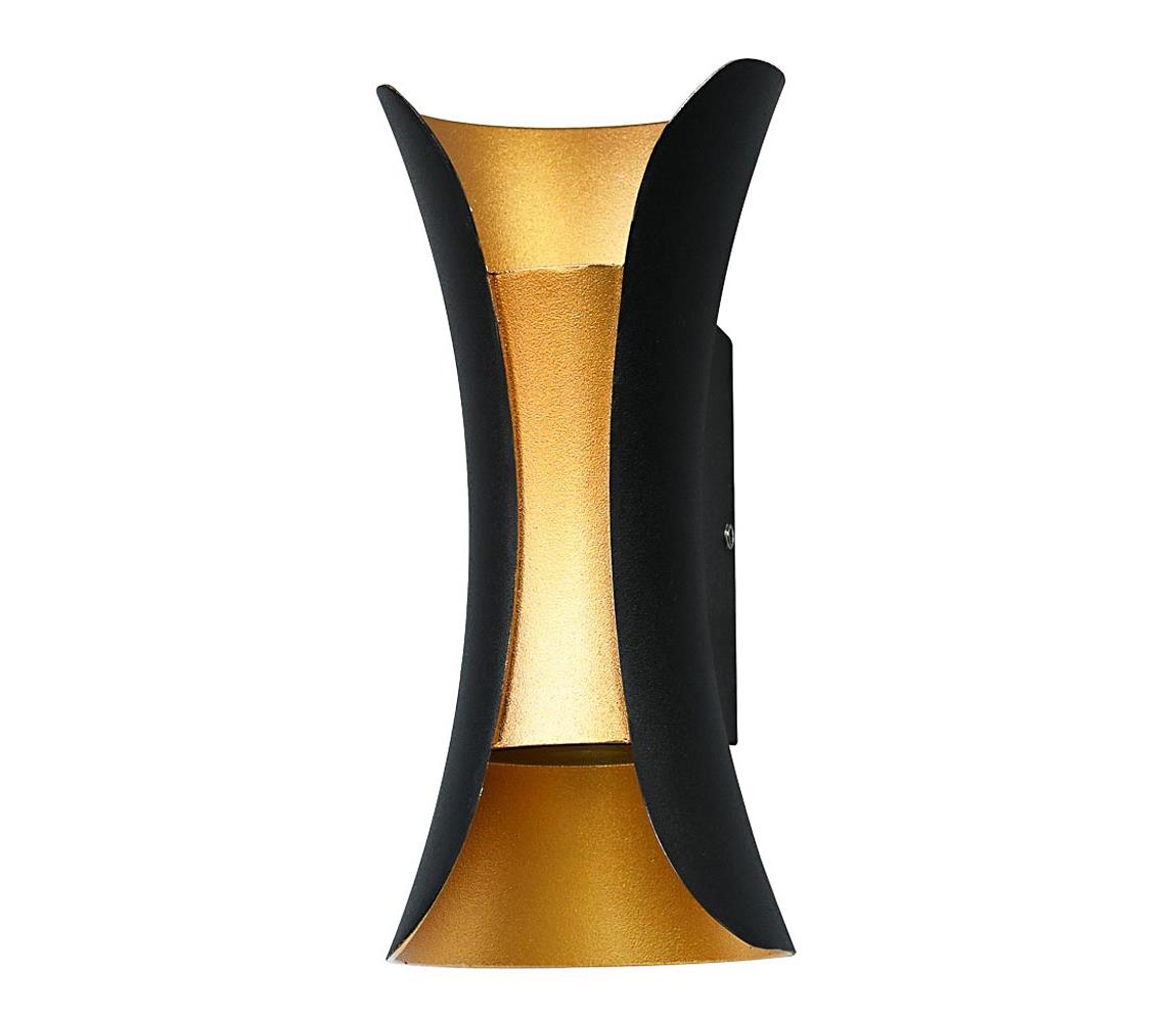 PL-356-S BK+GD - LED Vonkajšie nástenné svietidlo DANTE LED/6W/230V 15 cm