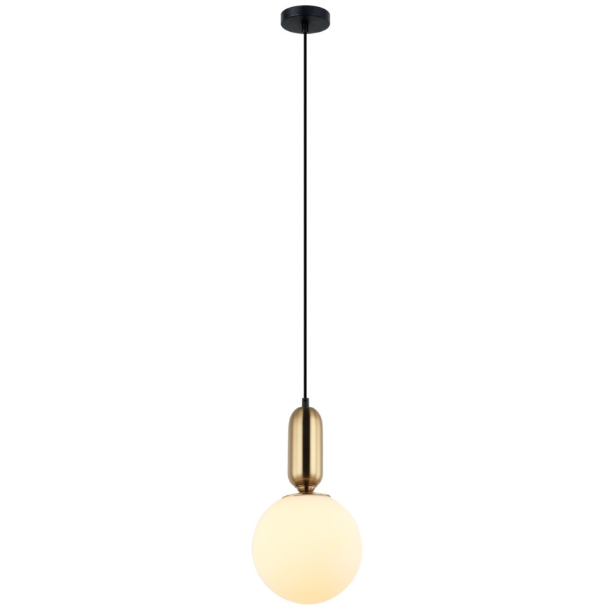 ITALUX - Luster na lanku ALDEVA 1xE27/40W/230V pr. 20 cm čierna/bronz