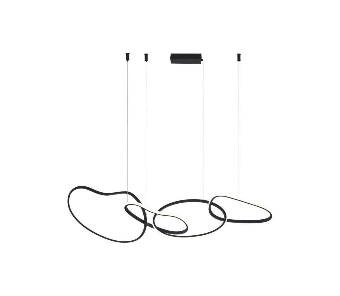 PND-22412-S4-BK - LED luster na lanku FONTE LED/60W/230V čierna PND-22412-S4-BK