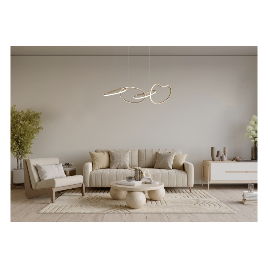 ITALUX - LED závesný luster na lanku FONTE LED/60W/230V 3000/4000/6000K zlatá