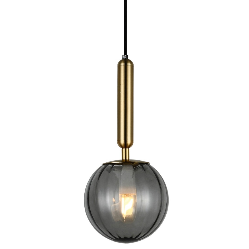 ITALUX - Luster na lanku RAVENA 1xE27/5W/230V čierna/mosadz