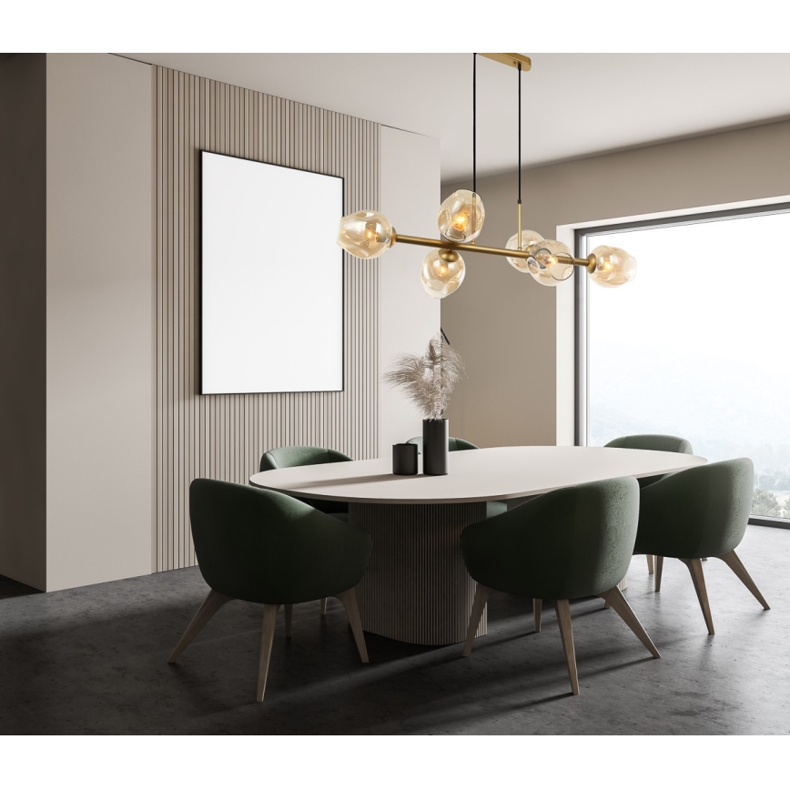 ITALUX - Luster na lanku BORGO 6xE27/40W/230V zlatá