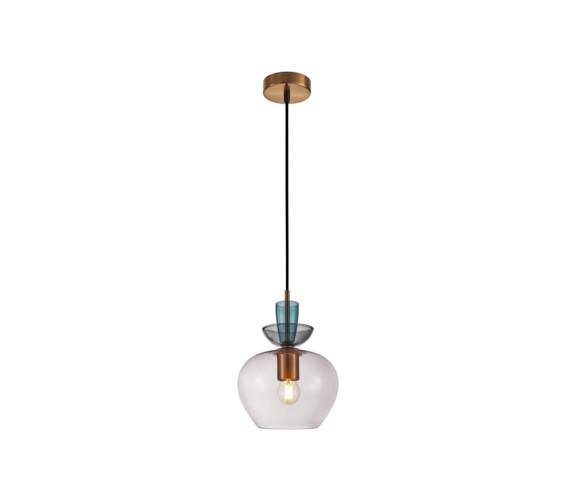 PND-31882-1-GD-PK - Závesný luster na lanku FANDA 1xE27/40W/230V zlatá/zadymená sivá PND-31882-1-GD-PK