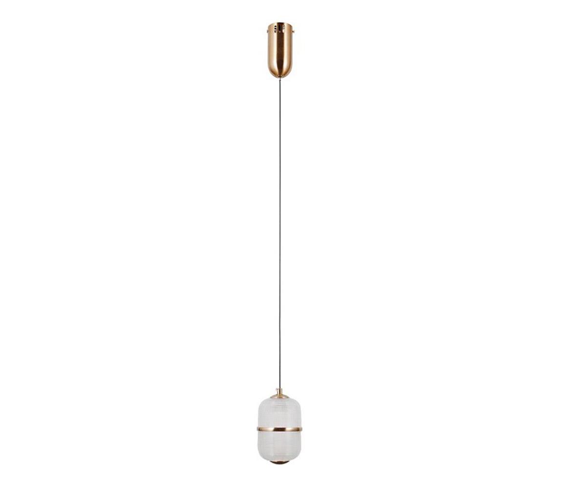 PND-34375-1-HBR - Závesný luster ALANI na lankách LED/6W/230V 3000K, zlatý PND-34375-1-HBR