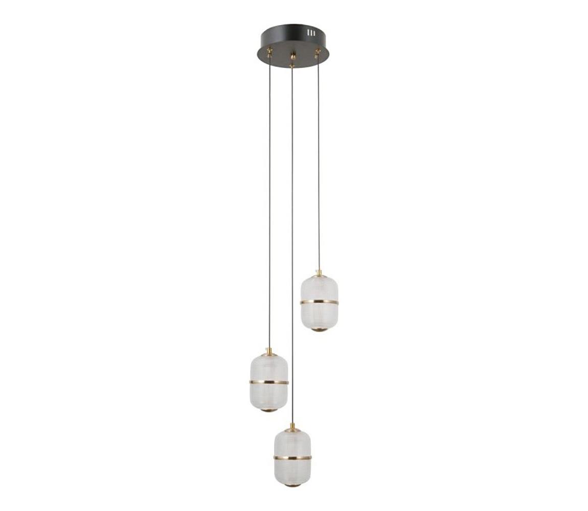 PND-34375-3-BK - LED závesné svietidlo na lane ALANI 3xLED/5W/230V 3000K čierna/zlatá PND-34375-3-BK