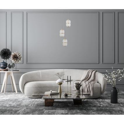 ITALUX - LED závesné svietidlo ALANI na lankách 3xLED/5W/230V 3000K čierna/zlatá