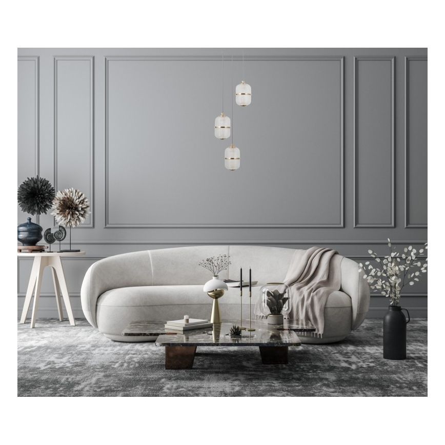 ITALUX - LED závesné svietidlo ALANI na lankách 3xLED/5W/230V 3000K čierna/zlatá