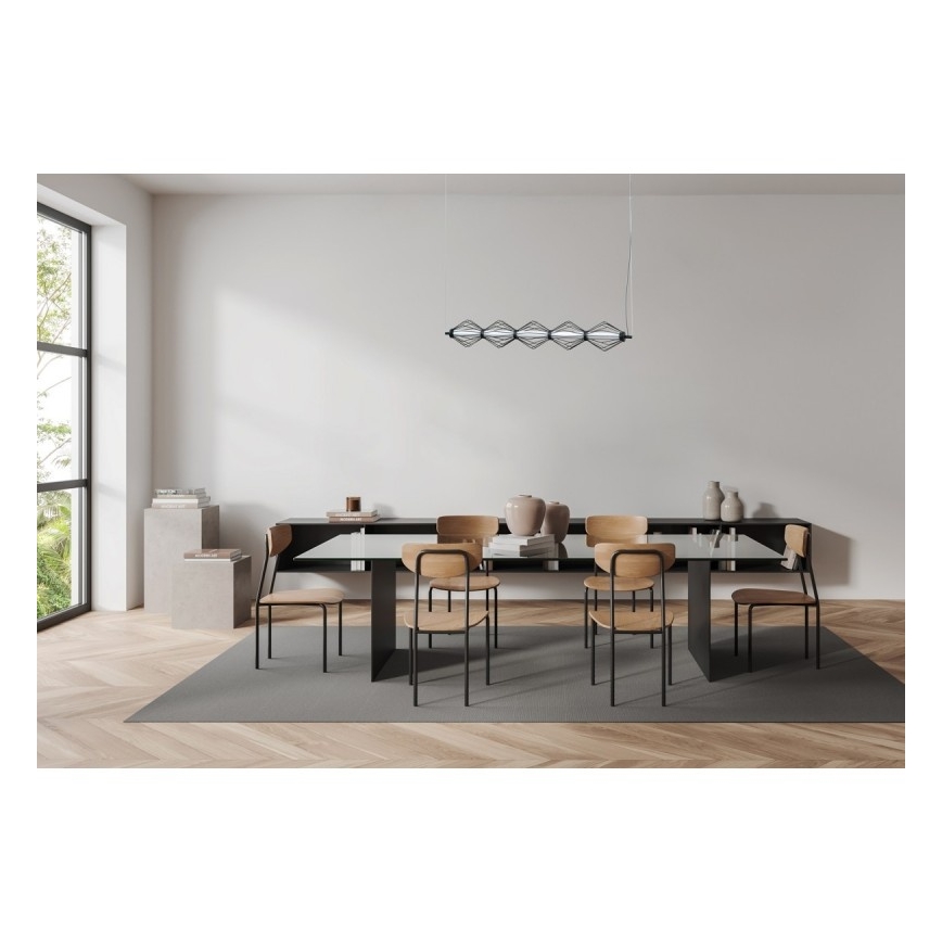ITALUX - LED luster na lanku SEVILLA LED/25W/230V 3000K čierna