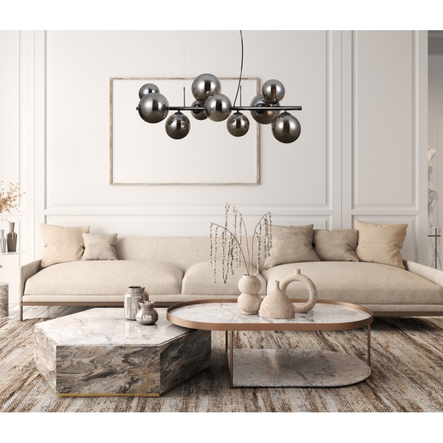 ITALUX - Luster na lanku CANELLO 10xG9/5W/230V čierna