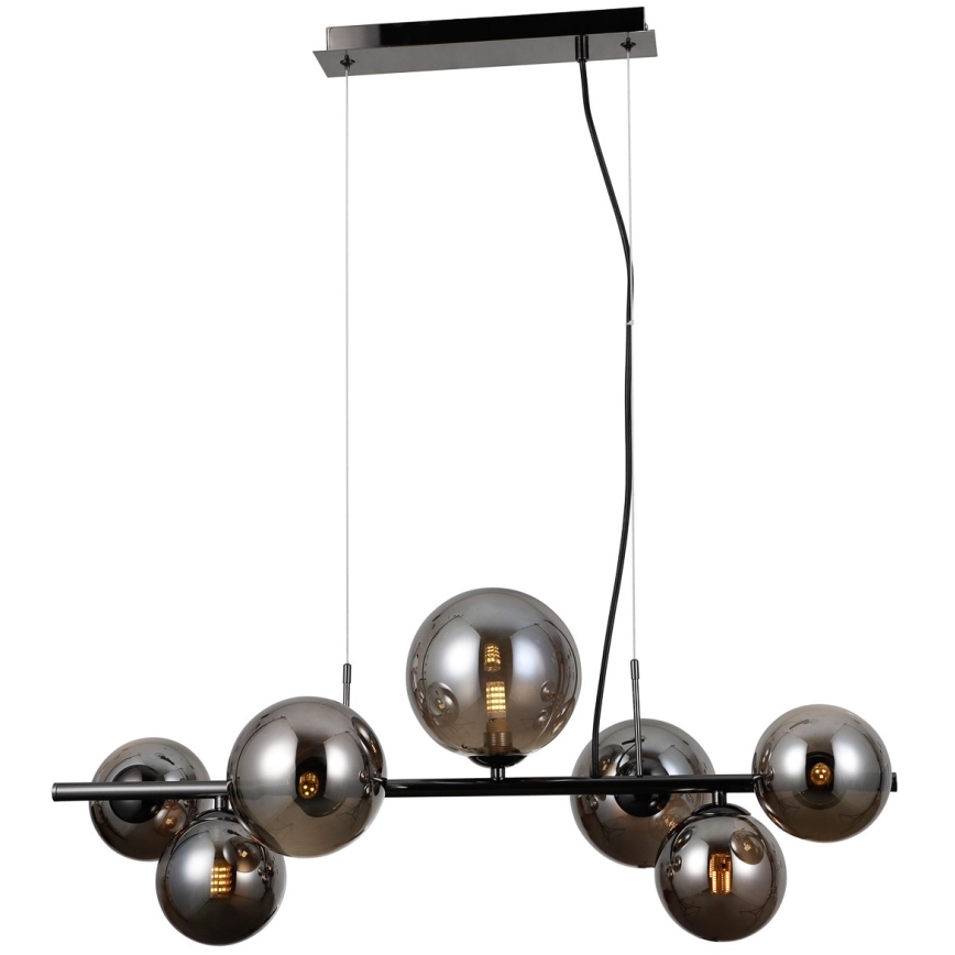 ITALUX - Luster na lanku CANELLO 7xG9/5W/230V čierna