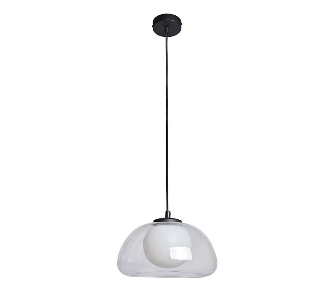 PND-54637-1-BK-CL - Závesné svietidlo na lanku AINALE 1xG9/7W/230V čierna/priehľadná PND-54637-1-BK-CL
