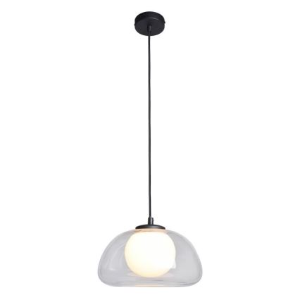 ITALUX - Luster na lanku AINALE 1xG9/7W/230V čierna/číra
