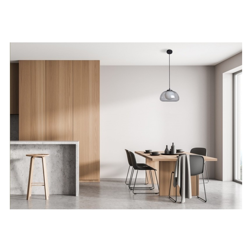 ITALUX - Luster na lanku AINALE 1xG9/7W/230V čierna/dymová čierna